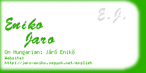 eniko jaro business card